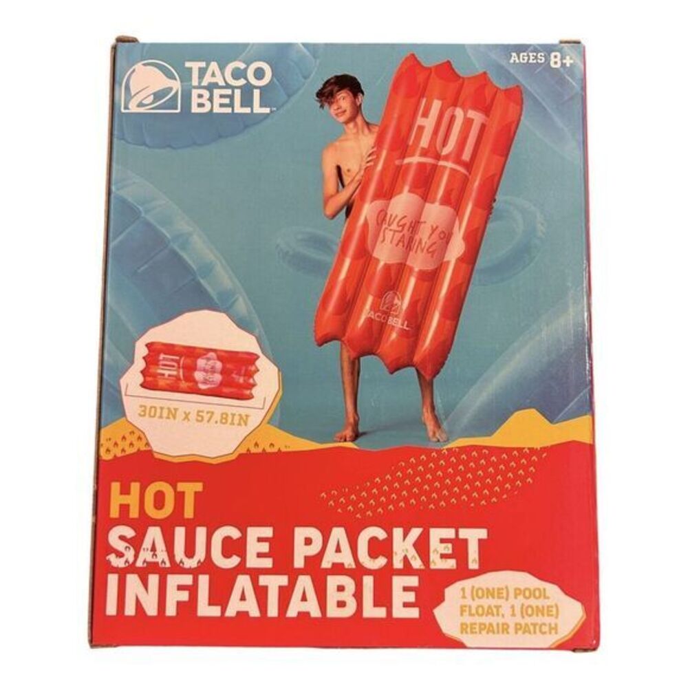 Taco Bell Pool Float Hot Sauce Packet Inflatable‎ 30x57.8" "Caught You Staring”